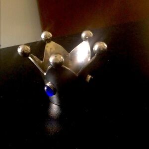 Silver Crown cup with Blue Gem